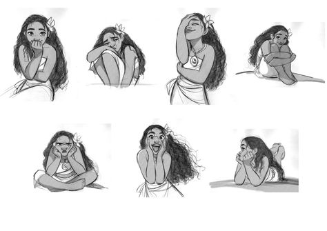 Moana Expressions, Moana Character Design, Moana Oc, Moana Sketches, Moana Concept Art, Character Expressions, Disney Art Style, Expression Sheet, Disney Wiki