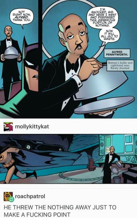 Alfred Being Sassy, Batman Alfred, Alfred Pennyworth, Univers Dc, Batman Funny, Im Batman, Dc Memes, Dc Movies, Batman Family