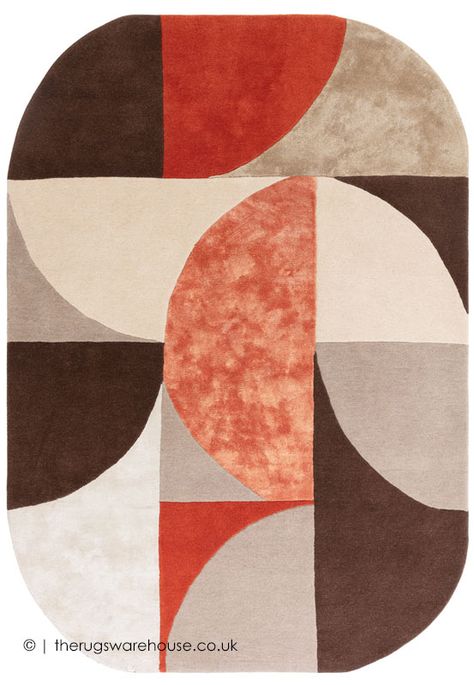 Matrix Oval Spice Rug. a contemporary abstract style oval rug with a multi-coloured geometric design (2 sizes, hand-tufted, wool & viscose) https://www.therugswarehouse.co.uk/oval-rugs/matrix-oval-spice-rug.html #TheRugsWarehouse #London Minimal Color Palette, Style Aesthetics, Oval Rug, Minimal Color, Viscose Rug, Oval Rugs, Orange Spice, The Matrix, Types Of Rugs