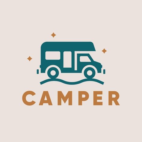 Caravan Logo Design, Van Logo Design, Camper Logo Design, Caravan Logo, Rv Logo, Logo Camping, Camper Logo, Travel Logos, Trailer Logo