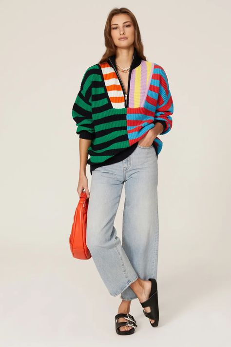 Abstract Crochet, Clothes Sweaters, Rent The Runway, Isaac Mizrahi, Rachel Zoe, Sweater Knit, Striped Knit, Summer 2023, Off Duty