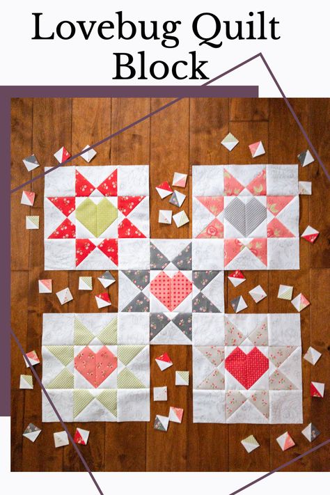 Heart In A Star Quilt Block, Valentine Quilt Blocks, Heart Quilt Blocks Free Pattern, Valentines Quilts, Heart Quilt Block, Free Quilt Block Patterns, Seasonal Quilts, Calendar Quilts, Quilt Heart