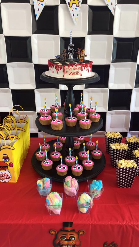 Fnaf Birthday Decorations, Five Nights At Freddy's Birthday Ideas Food, 36 Bday Party Ideas, Fnaf Security Breach Birthday Party, Fnaf Party Favors, Diy Five Nights At Freddys Birthday, Fnaf Birthday Party Ideas Food, Fnaf Birthday Party Ideas Cakes, Freddy Fazbear Birthday Ideas