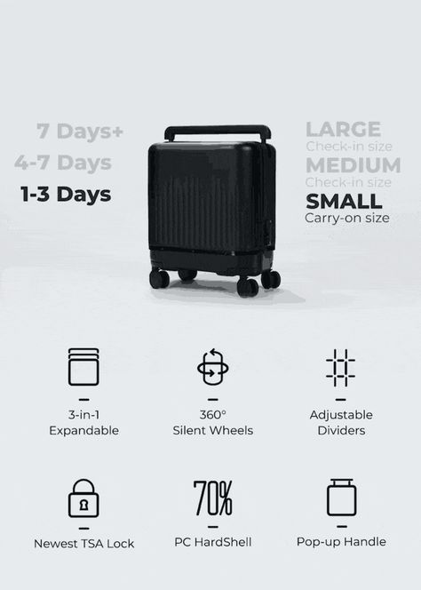 ‘Incredibly clever’ telescopic luggage bag can expand or contract based on how much you’re packing - Yanko Design Travel Accessories For Men, One Suitcase, Small Luggage, Suitcase Storage, Hardside Luggage, Carry On Size, Ux Design Inspiration, Luggage Sizes, Luggage Bag