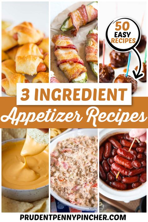 Get your party started off right with these quick and easy 3 ingredient appetizer recipes that come together in a snap. From party dips to finger foods, these cheap 3 ingredient appetizers for a party are definitely crowd pleasers. Quick Party Food, Inexpensive Appetizers, Fast Appetizers Easy, Finger Foods Easy Party, Cheap Party Food, Cheap Appetizers, Fast Appetizers, Party Snacks Easy, Appetizers Easy Finger Food