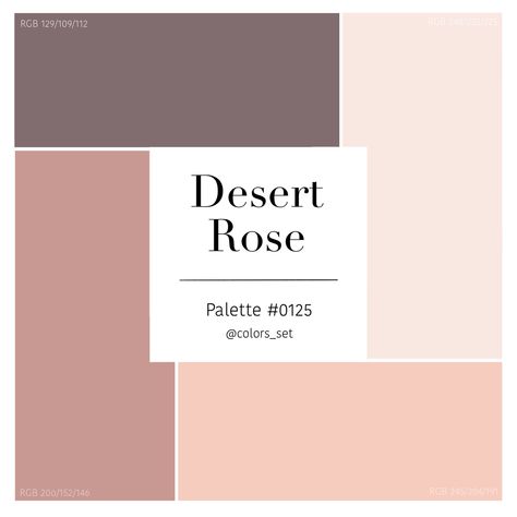 Desert Rose Palette, Desert Rose Color Palette, Desert Rose Color, Rose Color Palette, Exterior Paint Colors For House, Exterior Paint Colors, Desert Rose, Wedding Floral, Business Card Logo