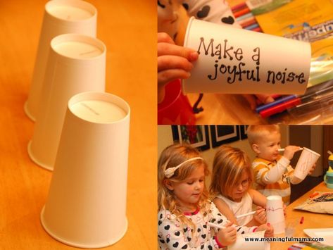 Megaphone Craft, Vacation Bible School Craft, Kids Sunday School Lessons, Make A Joyful Noise, Hearing Gods Voice, Bible School Crafts, Joyful Noise, Bible Crafts For Kids, Kindergarten Crafts