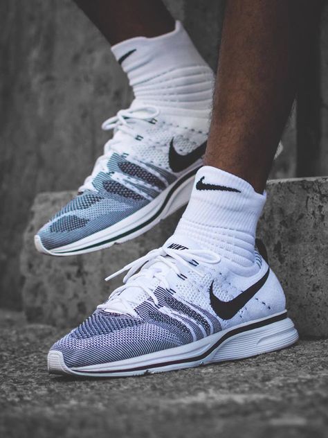 Nike Flyknit Trainer - White/Black - 2017 (by soggiu23) Gray Nike Shoes, Nike Flyknit Trainer, Nikes Shoes, Flyknit Trainer, Mens Raincoat, Nike Shoes Cheap, Nike Flyknit, Nike Shoes Outlet, Pink Victoria Secret