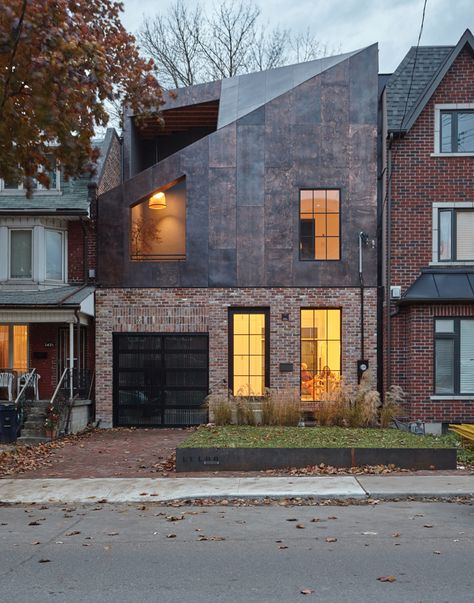 Above the Fold: The Fold, Toronto, Ontario Patio Ingles, Copper Facade, Copper Cladding, Landscape Architecture Presentation, Toronto Architecture, Beverly Park, Toronto Houses, Architecture Presentation Board, Boone Nc