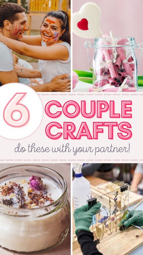 Craft Ideas For Couples, Craft For Couples To Do Together, Diy Couples Crafts, Couple Diy Projects Craft Ideas, Projects For Couples, 5 Senses Gift For Boyfriend, Couples Crafts, Couples Art Project, Joululahjat Diy