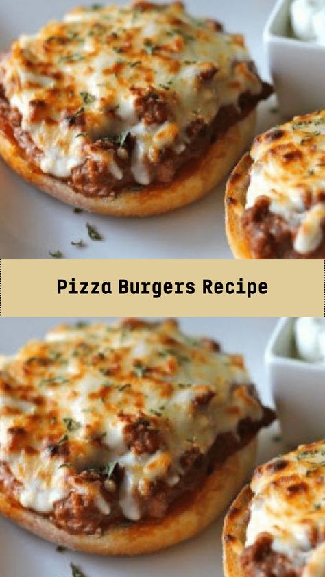 Pizza Burgers Recipe - middleeastsector Breaded Pizza Burgers, Pizza Burgers Recipe Hamburger Buns, Burger Pizza Recipe, Spam Pizza Burgers, Easy Pizza Burgers, School Lunch Pizza Burgers, Pizza Burgers On English Muffins, Italian Burgers Ground Beef, Recipes With Burger Buns