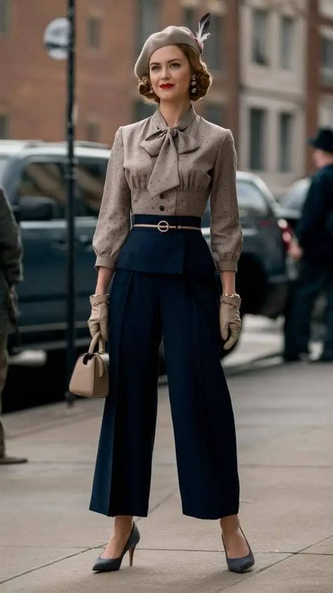 Retro 1940s and 1950s Fashion Danish Fashion Women, 1940s Fashion Women Outfits, 1950s Aesthetic Fashion, 1950 Fashion Women, Late 1950s Fashion, 1940s Style Outfits, 1950 Outfits, Fashion 1940s Style, 40s Mode