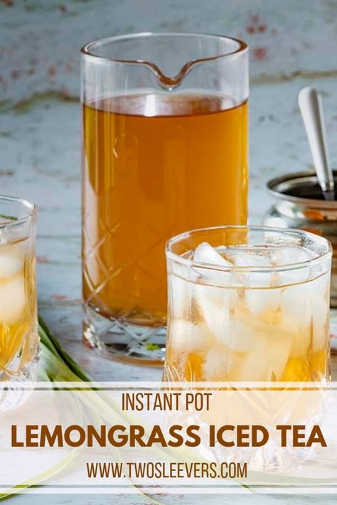 Lemongrass Tea with Ginger | Instant Pot Iced Tea | Lemongrass Iced Tea | Lemongrass Tea | How To Make Lemongrass Tea | Iced Tea Recipes | Instant Pot Tea | Pressure Cooker Iced Tea | Pressure Cooker Tea | TwoSleevers | #twosleevers #lemongrass #icedtea #instantpot #pressurecooker Tea With Ginger, Lemongrass Recipes, Best Instapot Recipes, Lemongrass Tea, Chai Recipe, Cider Recipe, Low Carb Vegetarian Recipes, Iced Tea Recipes, Healthy Teas