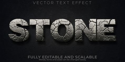 Stone Lettering, Rock Font, Stone Logo, Photoshop Text Effects, Font Typography, Happy Stones, Like A Rock, Text Effect, Rock A