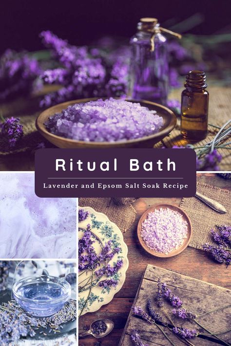 10 Ritual Bath Recipes to Awaken Your Inner Goddess Manifestation Bath Ritual, New Moon Bath Recipe, Ritual Bath Recipes, Journal Brain Dump, Bathtub Organization, Lavender Bath Soak, Spiritual Cleansing Bath, Bath Rocks, Lavender Ideas