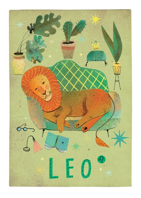 zodiac - leo Leo Cartoon, Leo Illustration, Leo Astrology, Leo Zodiac, Pisces Zodiac, Gouache Painting, Animal Illustration, Made With Love, Zodiac Signs