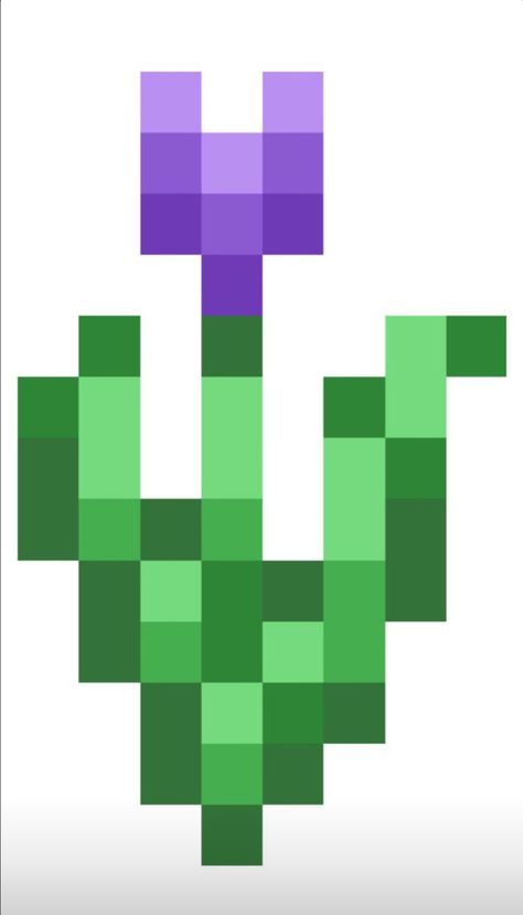 Minecraft Tulip Pixel Art, Minecraft Flower Drawing, Minecraft Flower Blocks, How To Make Minecraft Flowers, Minecraft Flower Pixel Art Grid, Cute Mini Pixel Art, Minecraft Flower Template, Flower Minecraft Build, Minecraft Blocks Pattern