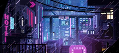 Notion Cover Cyberpunk, Pixel Rain Gif, Pixel Art City Gif, Rainy Pixel Art Gif, Pixel Art Live Wallpaper Pc, Pixel Art Rain Gif, Cozy Banner Gif, Starting Soon Screen Gif, Rainy Pixel Art