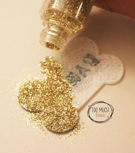 How to Glitter an Acrylic Blank | Too Much Love Circuit Joy, Acrylic Tags, Too Much Love, Simple Acrylic, Glitter Crafts, Acrylic Keychains, Glitter Ornaments, Glitter Diy, Diy Tags