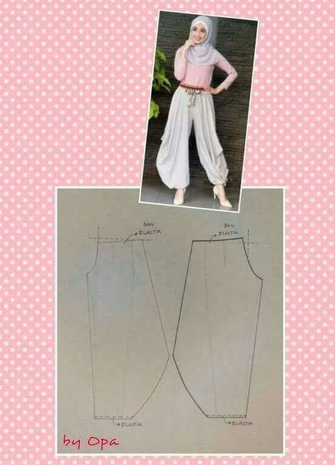 Linen Pants Pattern, Harem Pants Pattern, Pola Rok, Projek Menjahit, Trousers Pattern, Sewing Pants, Clothes Pants, Sewing Clothes Women, Trendy Sewing