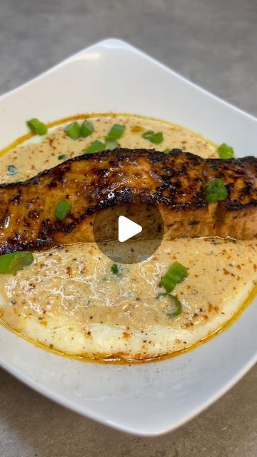 Salmon Grits, Parmesan Grits, Brown Sugar Glazed Salmon, Brown Sugar Glaze, Glazed Salmon, Easy Weeknight, Easy Weeknight Dinners, Weeknight Dinners, Grits