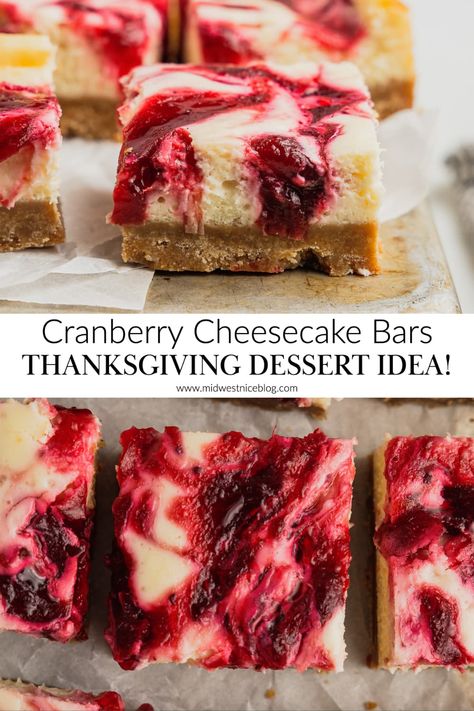 Make these cranberry cheesecake squares with fresh cranberry compote or leftover cranberry sauce for an easy holiday dessert or every day treat that's tart, sweet, and creamy! How To Use Up Leftover Cranberry Sauce, Uses For Leftover Cranberry Sauce, Leftover Cranberry Sauce Bread, Cranberry Compote For Cheesecake, Mini Cranberry Tarts, Recipes Using Leftover Cranberry Sauce, Leftover Cranberry Relish Recipes, Desserts With Cranberry Sauce, Canned Cranberry Sauce Recipes Desserts