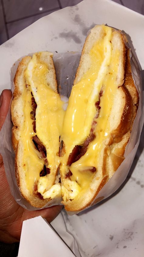 New York’s Classic Bacon Egg & Cheese 🤤 Nyc Bacon Egg And Cheese, Bacon Egg And Cheese Sandwich New York, Bacon Egg And Cheese Sandwich, Grub Hub, Bacon Egg Cheese, Egg And Cheese Sandwich, Healthy Lunch Snacks, Bacon Egg And Cheese, Egg Cheese