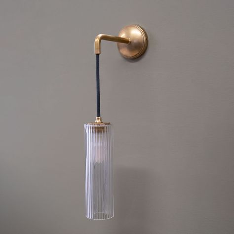 Brass Spotlights, Fluted Glass, Brass Wall Light, Cup Handles, Inviting Home, Flute Glass, Glass Lamp Shade, Hanging Wall, Dresser With Mirror