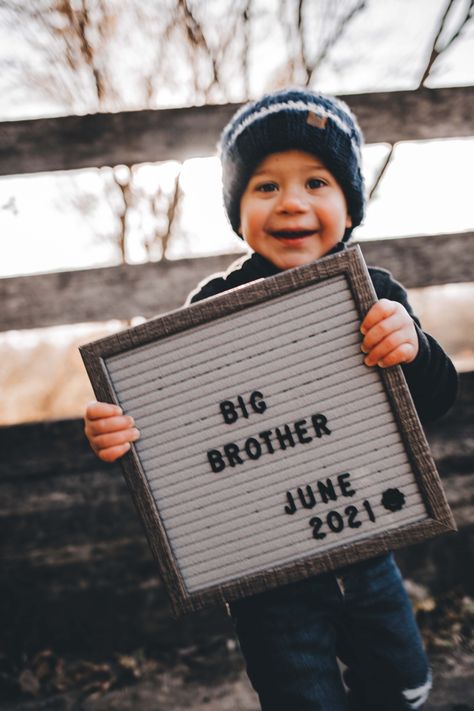 Big brother coming soon! #babyannouncementideas Big Bro Announcement Photo Ideas, Big Brother Announcement Second Baby, 2nd Child Announcement, 2nd Baby Announcement, Pregnancy Announcement Big Brother, Sibling Baby Announcements, Brother Announcement, Creative Baby Announcements, Baby 2 Announcement