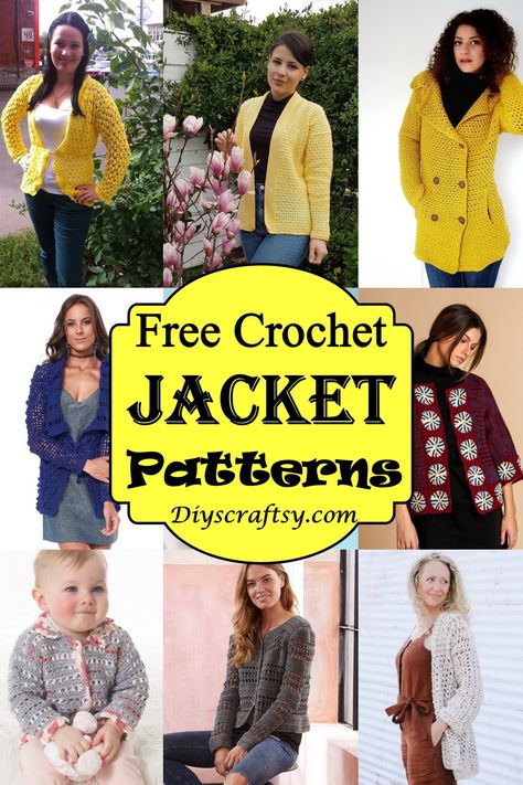 38 Stylish Free Crochet Jacket Patterns For 2021 - DIYs Craftsy