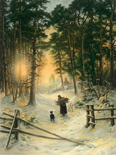 Gathering Winter Fuel by Joseph Farquharson - art print from King & McGaw Joseph Farquharson, Peaceful Moments, Winter Watercolor, Pretty Pics, Winter Painting, Winter Scenery, Winter Wonder, Winter Art, Painting Edges