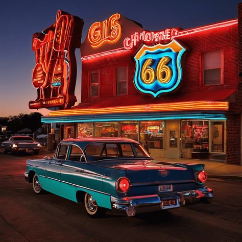 Tulsa, Oklahoma, has been honored as the capital of Route 66, the iconic highway that stretches over 2,400 miles across eight states in the United States. Route 66 Aesthetic, Route 66 Oklahoma, 1950s America, Road 66, Route 66 Trip, Vintage Diner, Holiday Deco, American Road Trip, Tulsa Oklahoma