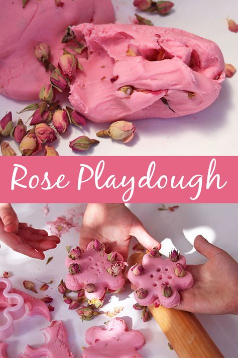 Seasonal Playdough, Flower Playdough, Spring Playdough, Natural Playdough, Sensory Play Ideas, Diy Playdough, Preschool Play, Rose Scent, Playdough Recipe