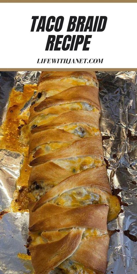 Taco Braid Recipe, Taco Braid, Bacon Weave, Hamburger Dishes, Braided Bread, Hamburger Recipes, Homemade Tacos, Homemade Taco Seasoning, Super Bowl Food