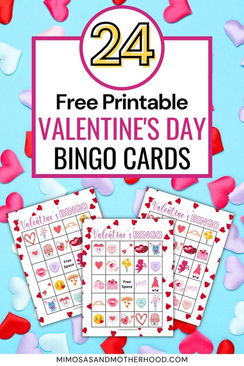 Valentine Bingo Free Printable, Bingo Games For Kids, Valentine's Day Party Games, Printable Bingo Games, Valentine Bingo, Bingo For Kids, Gratis Printables, Bingo Set, Valentines Games