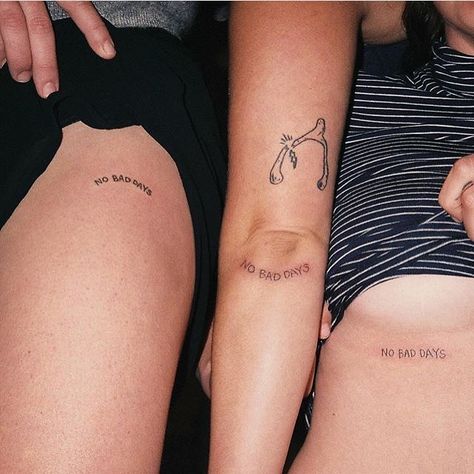 Matching Quote Tattoos, Matching Bff Tattoos, Matching Bff, Tattoos Inspiration, Bff Tattoos, Cute Tiny Tattoos, Heart Tattoo Designs, No Bad Days, Grl Pwr