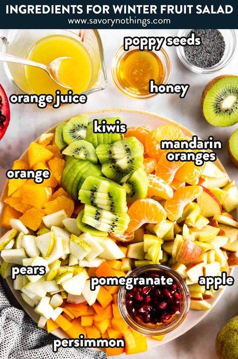 Winter Fruit Salad Recipe, Fruit Salad Ingredients, Easy Fruit Salad Recipes, Winter Fruit Salad, Healthy Fruit Salad, Winter Snack, Fruit Salad Recipe, Fruit Salad Easy, Eat Fresh