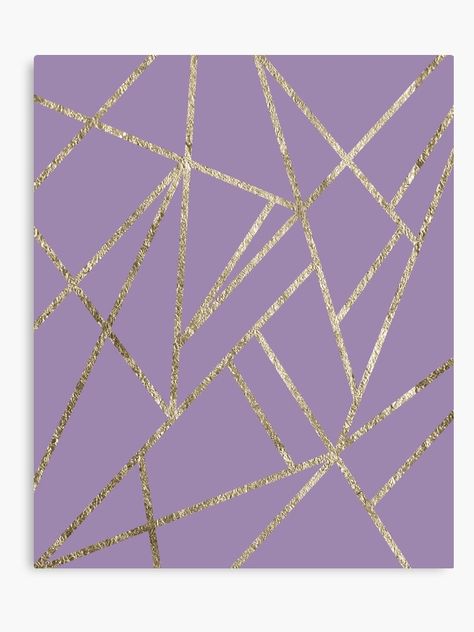 "Classic Lavender Gold Geo #1 #geometric #decor #art" Canvas Print by anitabellajantz | Redbubble Lavender And Gold Bedroom, Bedroom Wallpaper Purple, Purple Geometric Wallpaper, Purple And Gold Wallpaper, Gold Painted Walls, Business Baddie, Gold And Lavender, Lavender Wallpaper, Violet Pastel