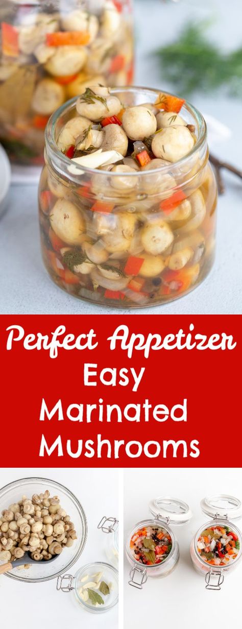 Easy marinated mushrooms will only take 15 minutes of prep time. You can make them the night before and enjoy the next morning. It's a perfect, light and refreshing appetizer to have on hand.  #pickledmushrooms #marinatedmushroom #mushrooms #appetizer #easymushroom Marinated Mushrooms Recipe, Pickled Foods, Mushroom Appetizers, Antipasto Skewers, Recipes Mexican, Marinated Mushrooms, Light Appetizers, Random Recipes, Low Carb Appetizers