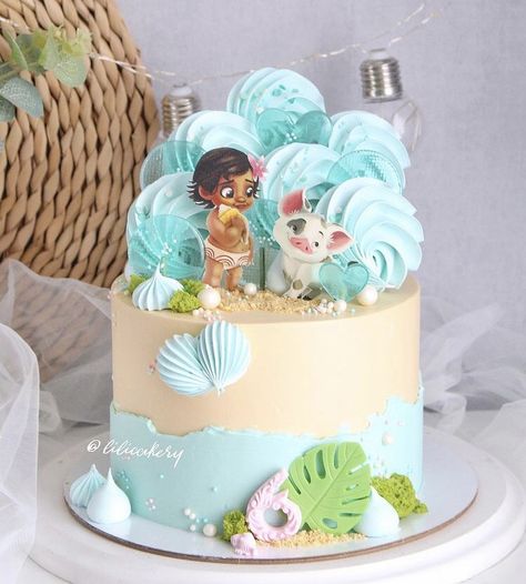 Moana Birthday Cake 1st Birthday, Moana Bday Cake, Moana 2nd Birthday Cake, Moana 1st Birthday Cake, Moana Smash Cake, Moana Cake Ideas, Moana Birthday Cake Ideas, Mohana Cake, Moana Cake Design