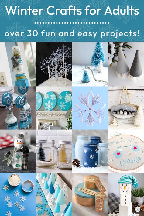 One Word Craft Ideas, Winter Decor Crafts Diy Projects, Snow Day Crafts For Adults, Crafts To Do In January, Snowman Craft Ideas For Adults, Winter Crafts For Senior Citizens, Winter Crafts For Middle School Students, Winter Crafts For Middle School, Winter Projects For Adults