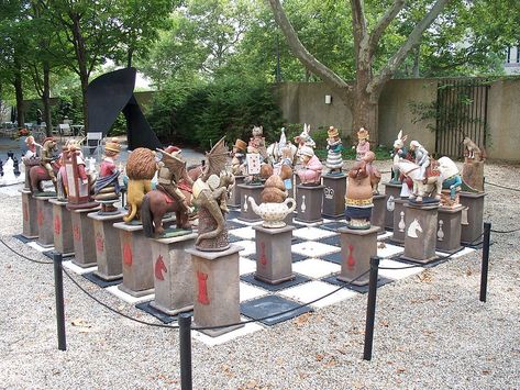 OH Columbus - Alice In Wonderland Chess Set | Alice In Wonde… | Flickr Alice In Wonderland Game, Alice In Wonderland Chess, Alice In Wonderland Games, Columbus Museum Of Art, Halloween Alice In Wonderland, Board Games Diy, Model Village, Alice In Wonderland Tea Party Birthday, Puzzle Crafts