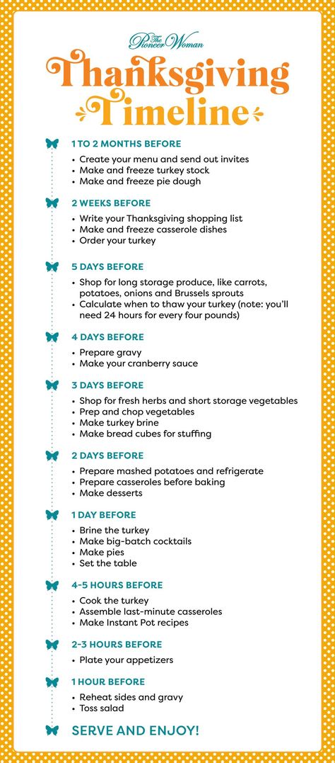 TPW Thanksgiving List timeline Pioneer Woman Thanksgiving, Thanksgiving Cooking Schedule, Thanksgiving Menu List, Thanksgiving Food List, Thanksgiving Meal Prep, Thanksgiving Shopping List, Thanksgiving Timeline, Cooking Schedule, Thanksgiving List