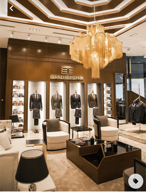 Tailoring Shop Interior Design, Clothing Boutique Interior, Luxury Retail Store, Luxury Clothing Store, Shoe Store Design, A Clothing Store, Wardrobe Interior, Suit Stores, Retail Store Interior Design