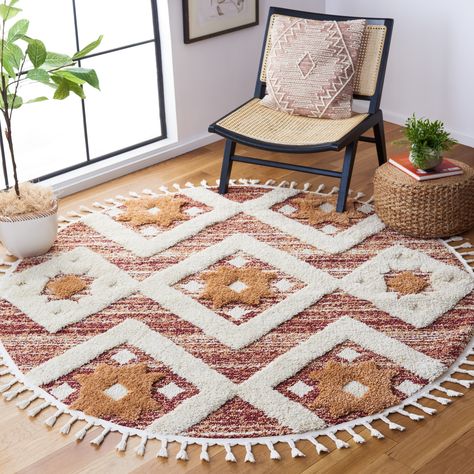 Combining textured comfort and trendy designs, the rugs in the Moroccan Tassel Shag collection make a fashionable contemporary statement in any home. Boho Nursery Rug Boy, Western Boho Nursery, Western Chic Bedroom, Rodeo Nursery, Boho Western Nursery, Moroccan Nursery, Boho Nursery Rug, Round Boho Rug, Western Wildflowers