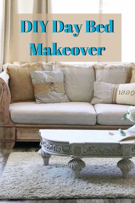 For months I searched for a non-typical daybed that I could use as a sofa in my master bedroom. I knew I wanted something that I could transform into a deconstructed look without it costing an arm and a leg. My search came to a halt when I came across this daybed. #daybed | diy daybed | daybed couch | bedroom ideas | diy couch | repurposed | furniture | Couch Bedroom Ideas, Daybed Makeover, Daybed Diy, Daybed Couch, Daybed Room, Bed Makeover, Diy Daybed, Couch Bedroom, Pallet House