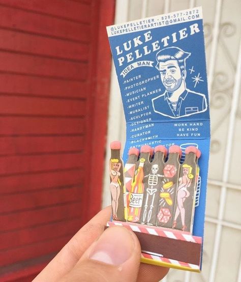 luke pelletier business cards matchbook Zippo Lighter Tricks, Matchbook Art, Safety Matches, Self Promo, Branding Mood Board, New Business, Book Box, Vintage Ads, Personal Branding