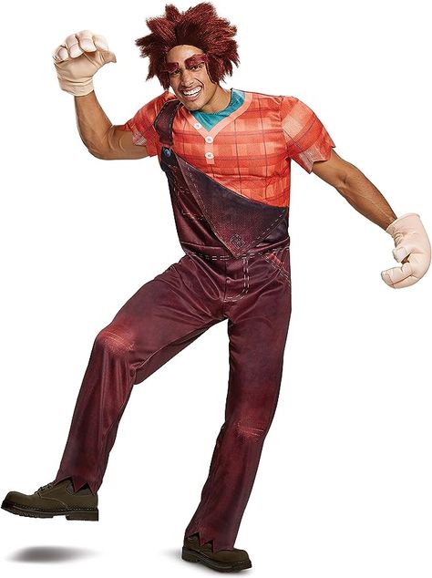 Wreck-it Ralph Costume! #wreck-itralph #wreckitralph #ralph #costume #halloween Tapper Game, Wreck It Ralph Costume, Brown Suspenders, Bushy Eyebrows, Vanellope Von Schweetz, Big Building, Wreck It Ralph, Rugged Look, Halloween 2024