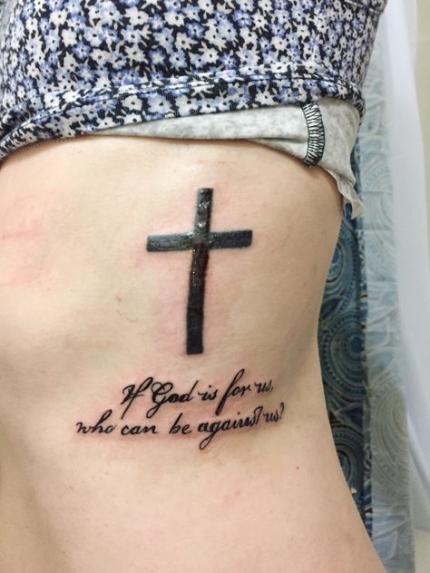 "If God is for us, who can be against us?" Romans 8:31 Us Tattoo, Latest Tattoo Design, Romans 8:31, Elements Tattoo, Fantasy Tattoos, Latest Tattoos, Cute Tattoos For Women, Memorial Tattoos, Tattoo Cover-up