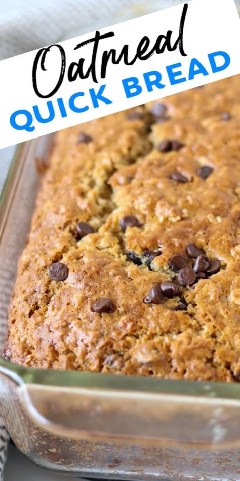 Baking With Quick Oats, Quick Oat Bread, Healthy Sweet Breads, Healthy Sweet Bread Recipes, Cooking With Oatmeal, Oat Loaf Bread, Oatmeal Loaf Cake, Oatmeal Loaf Bread, Loaf Breads Sweet